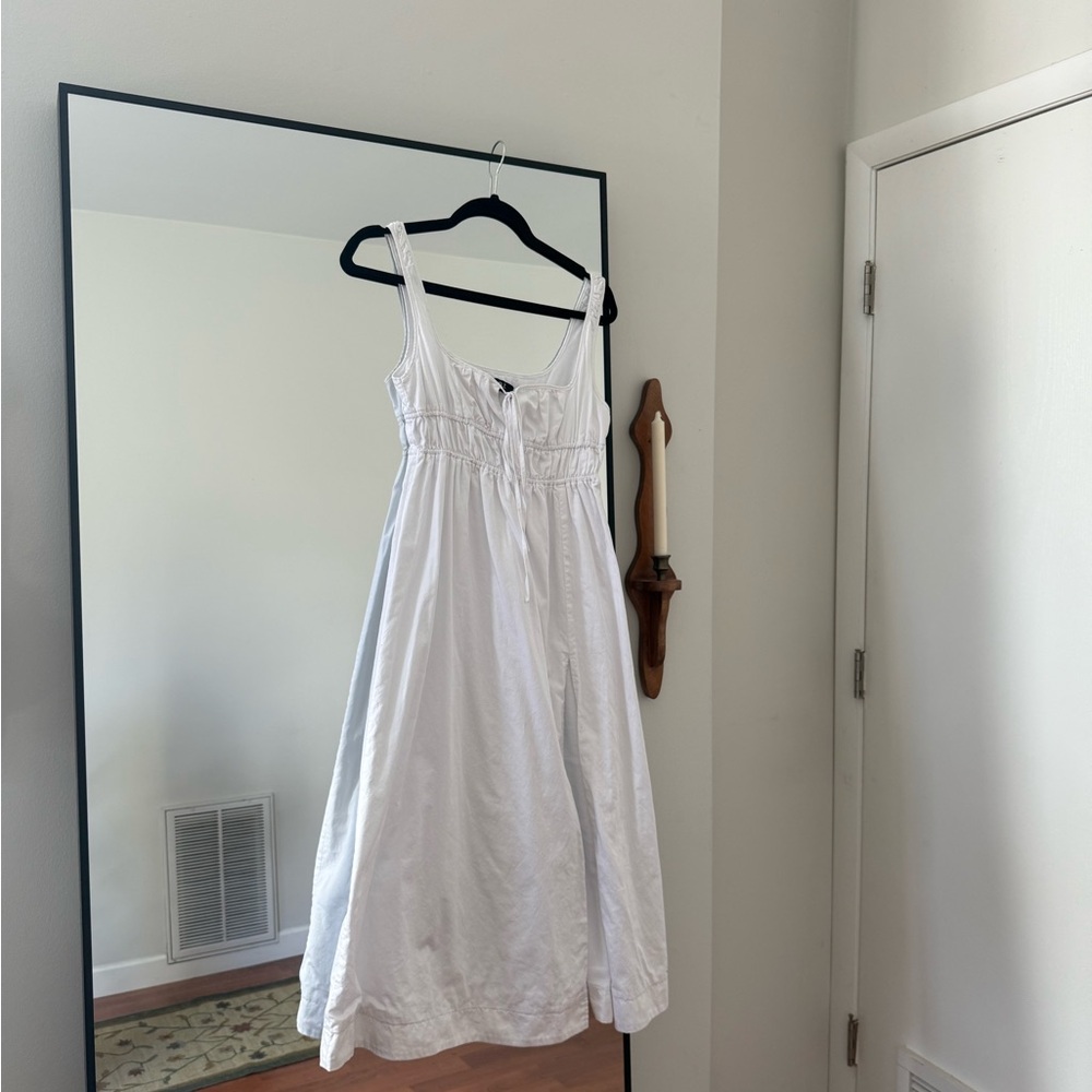White Cottagecore Square Neck Dress